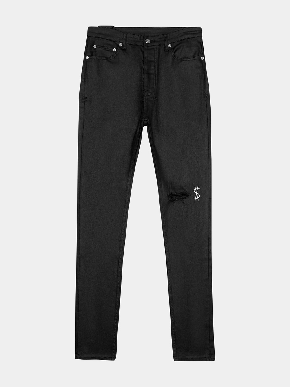 NWT Ksubi Chitch Waxed silver Denim Skinny Jeans in Black Size 32